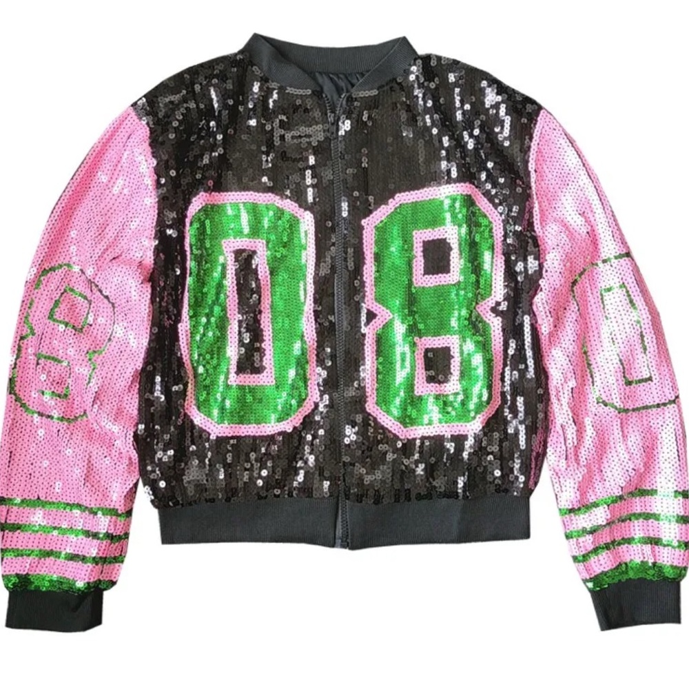 Sequin 08 Jacket with Pink and Green Accents